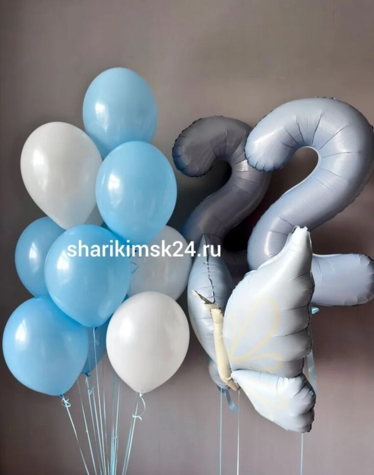 Набор гелиевых шаров Голубая дымка