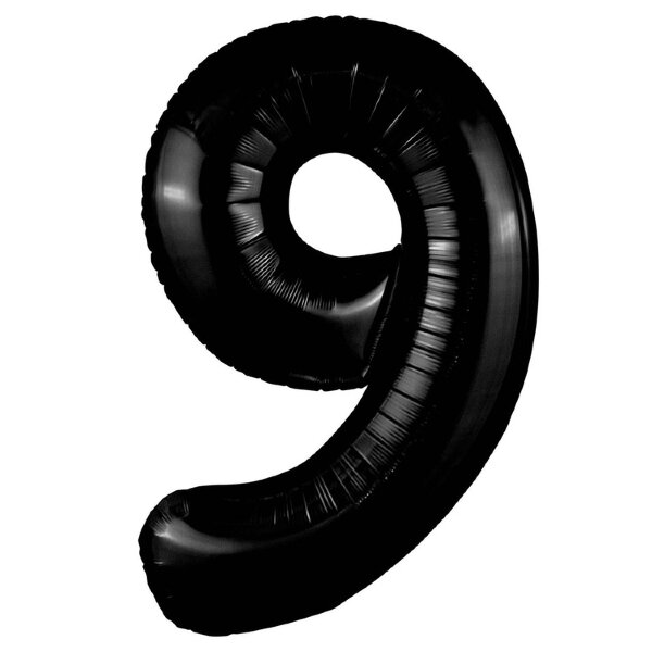 Шар (40''/102 см) Цифра, 9 Slim, Черный блеск